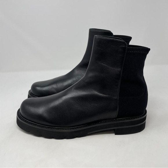 Stuart Weitzman 5050 Lift Black Leather Booties - new - Picture 10 of 12